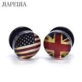 Retro Flag Ear Tunnel Plugs Ear Gauges Body Piercing Reamer