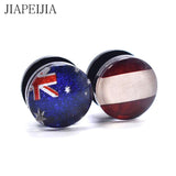 Retro Flag Ear Tunnel Plugs Ear Gauges Body Piercing Reamer