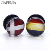 Retro Flag Ear Tunnel Plugs Ear Gauges Body Piercing Reamer