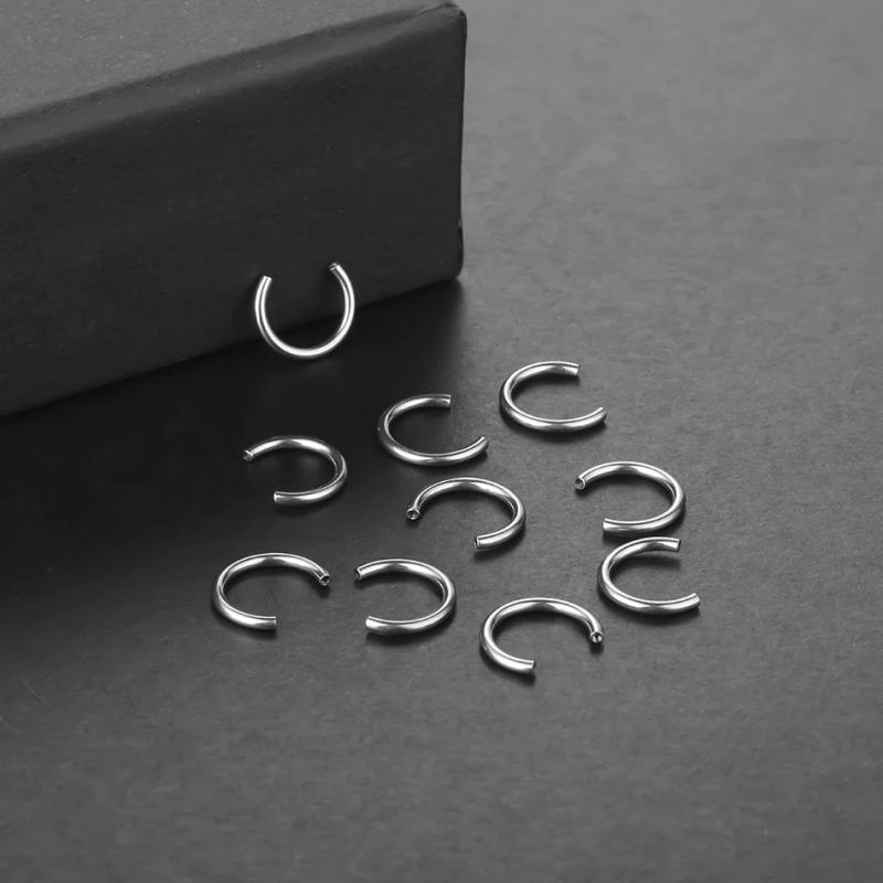 10Pcs G23 Titanium Circular Barbell Horseshoe Ring Nose Ring Accessories