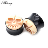 2pcs Punk Skull Ear Plugs Expanders Earring Gauges