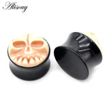 2pcs Punk Skull Ear Plugs Expanders Earring Gauges