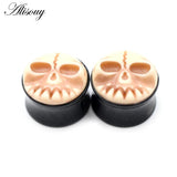 2pcs Punk Skull Ear Plugs Expanders Earring Gauges