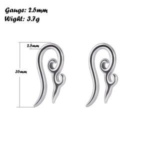 Surgical Steel Heavy Ear Weights Pan Flower Hoop Earring Piercing Body Jewelry