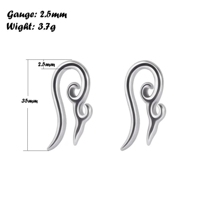 Surgical Steel Heavy Ear Weights Pan Flower Hoop Earring Piercing Body Jewelry