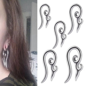 Surgical Steel Heavy Ear Weights Pan Flower Hoop Earring Piercing Body Jewelry
