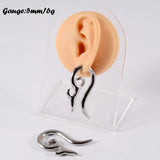 Surgical Steel Heavy Ear Weights Pan Flower Hoop Earring Piercing Body Jewelry