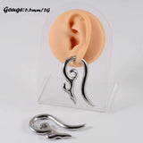Surgical Steel Heavy Ear Weights Pan Flower Hoop Earring Piercing Body Jewelry