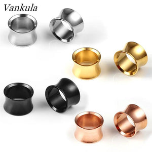 2PCS Stainless Steel Ear Plugs Gauges Tunnels Expander Body Jewelry