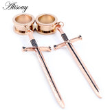 2Pcs Sword Dangle Ear Tunnels Stainless Steel Body Piercing Jewelry