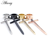 2Pcs Sword Dangle Ear Tunnels Stainless Steel Body Piercing Jewelry