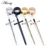 2Pcs Sword Dangle Ear Tunnels Stainless Steel Body Piercing Jewelry