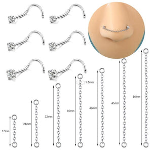 Double Nose Piercing Studs Nose Chain Decoration Nose Piercing Women Ear