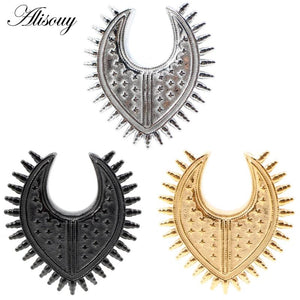 Stainless Steel Star Spike Cone Saddle Ear Tunnel Plugs Expander
