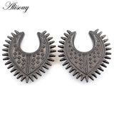 Stainless Steel Star Spike Cone Saddle Ear Tunnel Plugs Expander