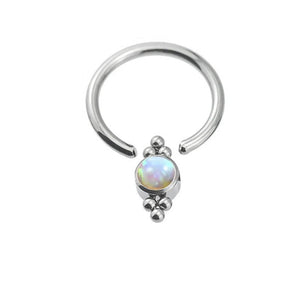 g23 Titanium Opal Nipple Labret Lip Eyebrow Nose Rings