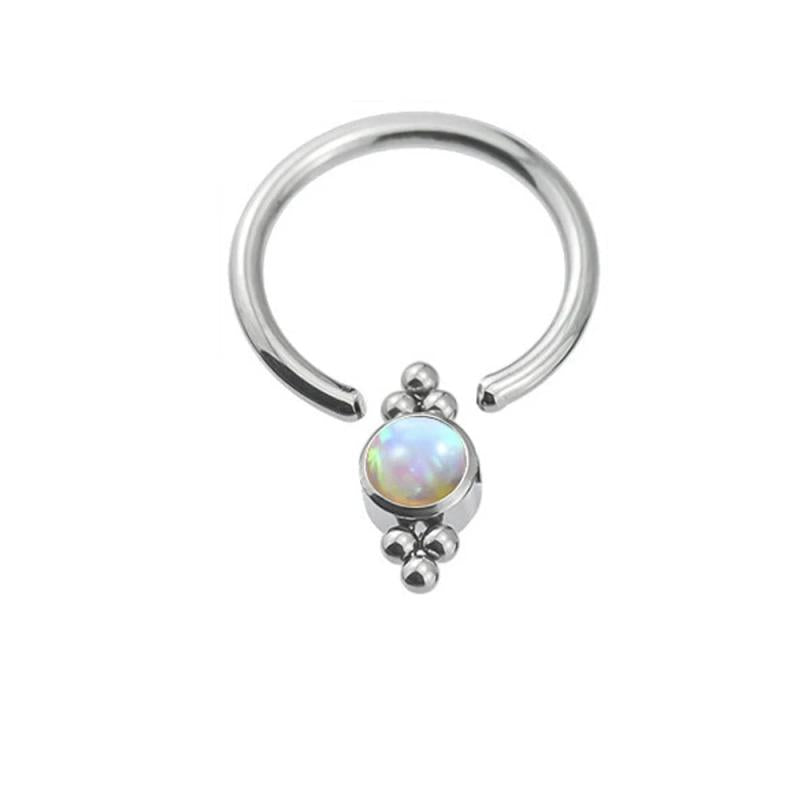 g23 Titanium Opal Nipple Labret Lip Eyebrow Nose Rings