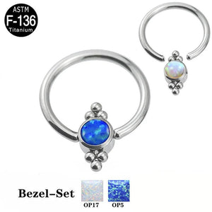 g23 Titanium Opal Nipple Labret Lip Eyebrow Nose Rings
