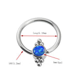 g23 Titanium Opal Nipple Labret Lip Eyebrow Nose Rings