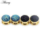 Resin DIY Pendant Stainless Steel Ear Plugs Tunnel Expander Piercing