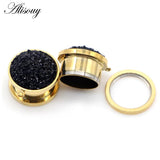 Resin DIY Pendant Stainless Steel Ear Plugs Tunnel Expander Piercing