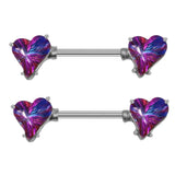 Crooked Heart Breast Ring Stainless Steel Body Piercing Ornament