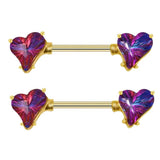 Crooked Heart Breast Ring Stainless Steel Body Piercing Ornament