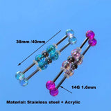 Candy Colors Industrial Piercing Barbell 14G Straight Bar Style