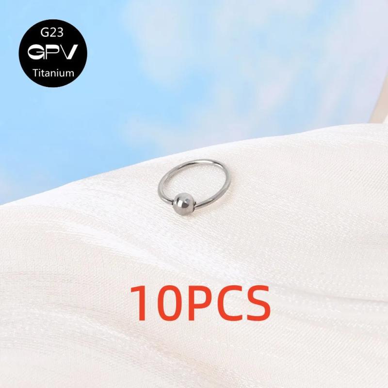 G23 Titanium Nose Ring Head Welding Ball Clip Piercing Jewelry