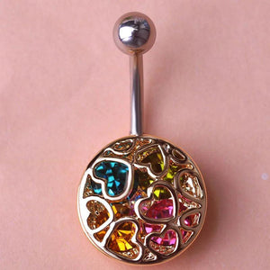 Rhinestone Spiral Belly Button Ring Body Jewelry