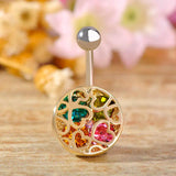 Rhinestone Spiral Belly Button Ring Body Jewelry