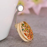 Rhinestone Spiral Belly Button Ring Body Jewelry