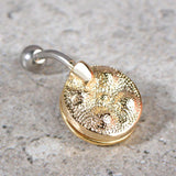 Rhinestone Spiral Belly Button Ring Body Jewelry