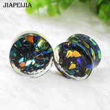 Multicolor Acrylic Double Flared Plug Ear Tunnels Gauges Ear Stretcher