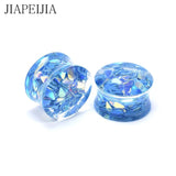Multicolor Acrylic Double Flared Plug Ear Tunnels Gauges Ear Stretcher