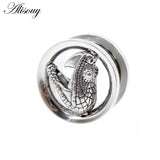 Stainless Steel Snake Head Ear Tunnels Plugs Flesh Expanders Gauges Piercing