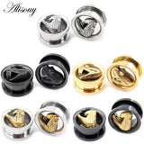 Stainless Steel Snake Head Ear Tunnels Plugs Flesh Expanders Gauges Piercing