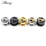Stainless Steel Snake Head Ear Tunnels Plugs Flesh Expanders Gauges Piercing