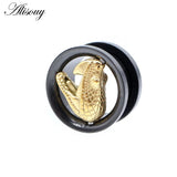 Stainless Steel Snake Head Ear Tunnels Plugs Flesh Expanders Gauges Piercing
