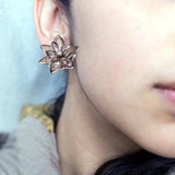 Crystal Flower Ear Tunnel Plugs Gauges Piercing Expander Earrings