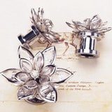 Crystal Flower Ear Tunnel Plugs Gauges Piercing Expander Earrings