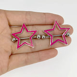 Y2k Pink Hollow Star Pentagram Nipple Rings for Women