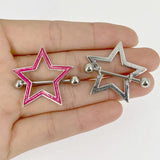 Y2k Pink Hollow Star Pentagram Nipple Rings for Women