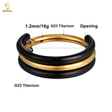 16G Titanium Nose Piercing Ring Septum Clicker Hinged Segment Hoop