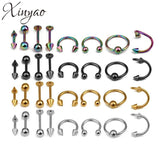 16pcs Surgical Steel Nose Rings Body Piercing For Women Punk Earring Stud Hoops