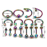 16pcs Surgical Steel Nose Rings Body Piercing For Women Punk Earring Stud Hoops