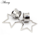 2pcs Stainless Steel Star Shape Ear Plugs Ear Gauges