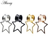 2pcs Stainless Steel Star Shape Ear Plugs Ear Gauges