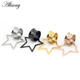 2pcs Stainless Steel Star Shape Ear Plugs Ear Gauges