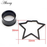 2pcs Stainless Steel Star Shape Ear Plugs Ear Gauges